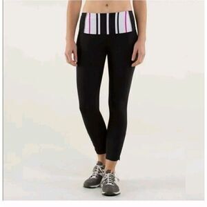 Lululemon Runday Striped Ankle Zip Leggings - Women's Size 8